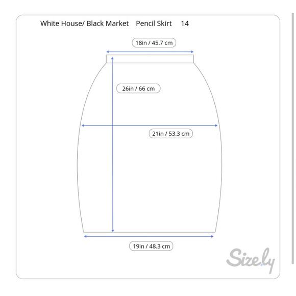 White House Black Market Striped Pencil Skirt Women's 14 Stretchy Slim (0351) - Picture 3 of 10